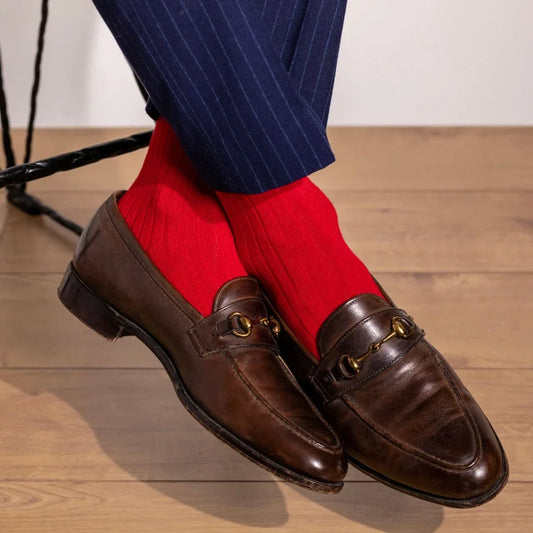 Classic Red Bamboo Socks (Comfort Cuff) Socks Swole Panda