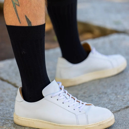 Jet Black Bamboo Socks (Comfort Cuff) Socks Swole Panda