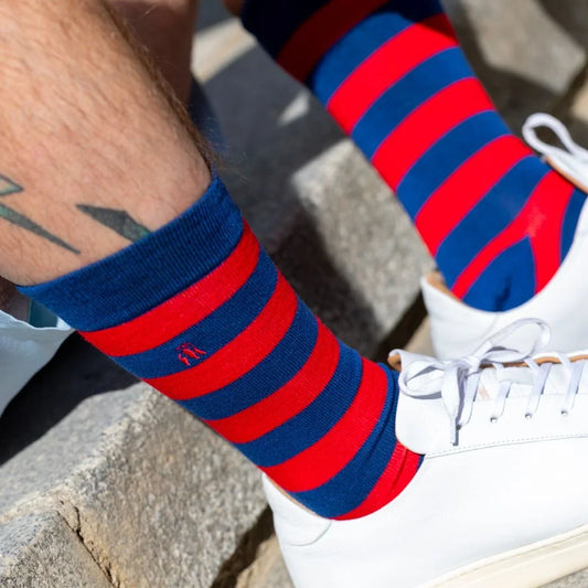 Classic Red Striped Bamboo Socks Socks Swole Panda