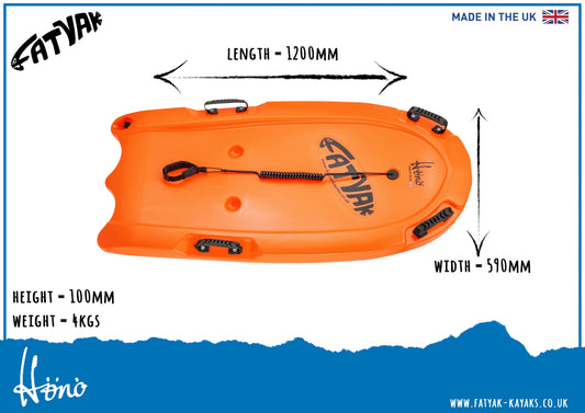 Hönö Bodyboard | Plastic Neutral | Orange | Wave Ready Bodyboard Fatyak Kayaks