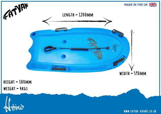 Hönö Bodyboard | Plastic Neutral | Blue | Wave Ready Bodyboard Fatyak Kayaks