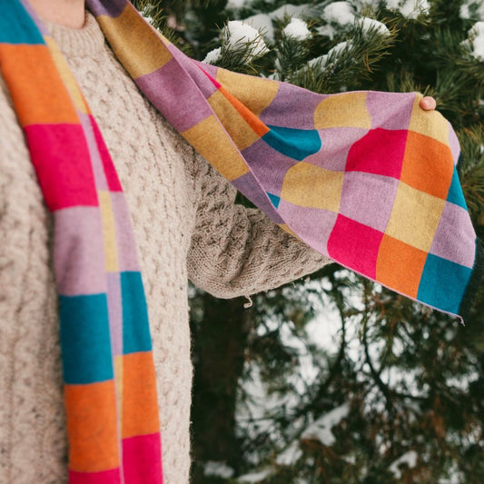 Bright Check Bamboo Scarf Scarves Swole Panda