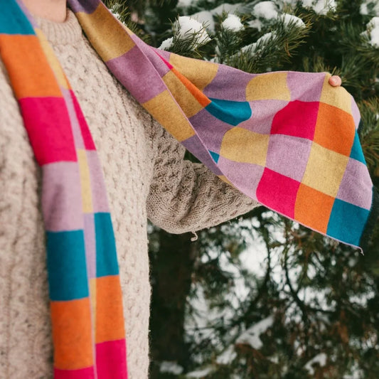 Bright Check Bamboo Scarf Scarves Swole Panda