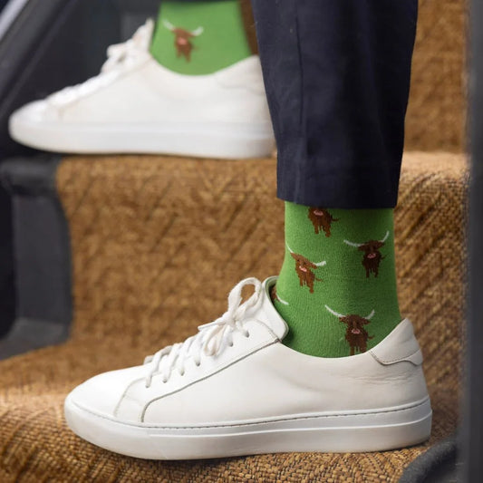 Highland Cow Bamboo Socks Socks Swole Panda