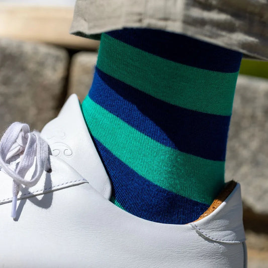 Lime Green Striped Bamboo Socks Socks Swole Panda