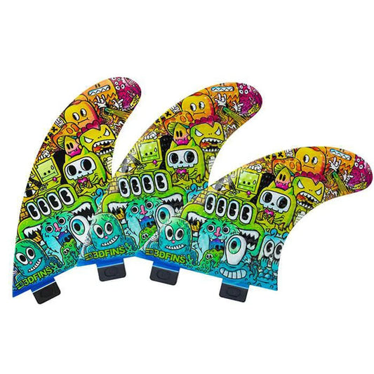 3D Fins - All Rounder Thruster - Medium - Monsters (FCS1/FCS2/Futures) Surfboard Fins 3D Fins