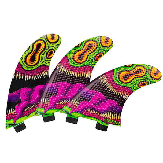 3D Fins - All Rounder Thruster - Medium - Mouthy (FCS1/FCS2/Futures) Surfboard Fins 3D Fins