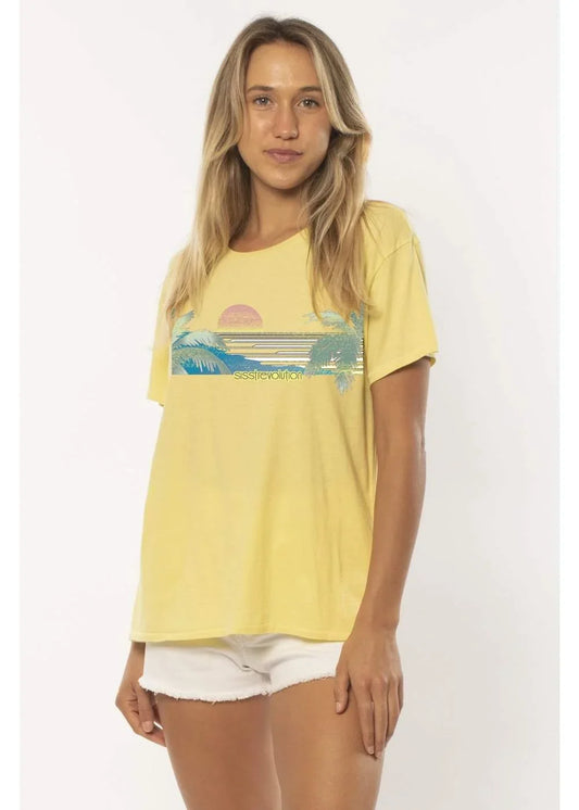Sisstrevolution Lines Ss Knit Tee ladies tee Sisstrevolution Pina L