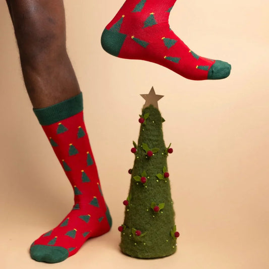Christmas Tree Bamboo Socks Socks Swole Panda