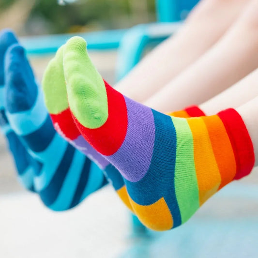 Children's Rainbow Stripe Bamboo Socks Socks Swole Panda
