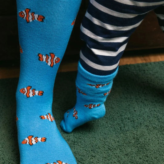 Clown Fish Matching Bamboo Socks (Adult & Child) Socks Swole Panda