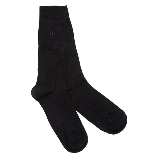 Plain Comfort Cuff Bamboo Sock Bundle - Four Pairs Sock Gift Box Swole Panda
