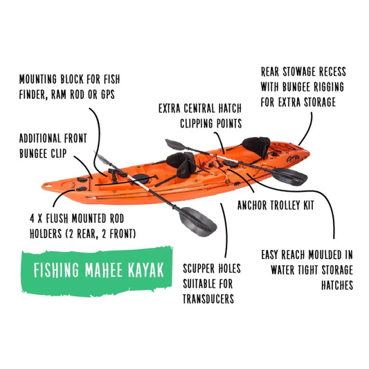 Mahee Tandem Fishing Kayak | Plastic Neutral | Complete Package Sit-on-Top Kayak Fatyak Kayaks