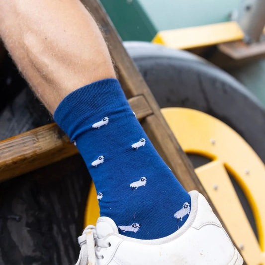 Navy Sheep Bamboo Socks Socks Swole Panda