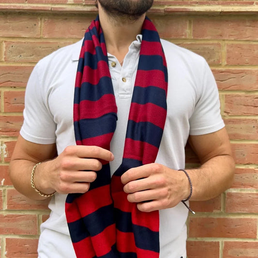 Burgundy & Red Stripe Bamboo Scarf Scarves Swole Panda