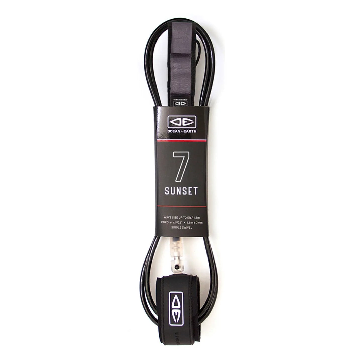 Ocean & Earth 7’0 Sunset Surfboard Leash Black