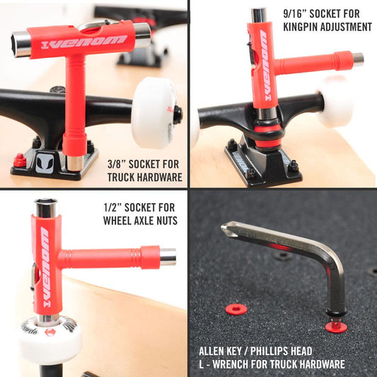 Venom Skateboards T Tool - Red Tools, Hardware, Bundle Venom Skateboards