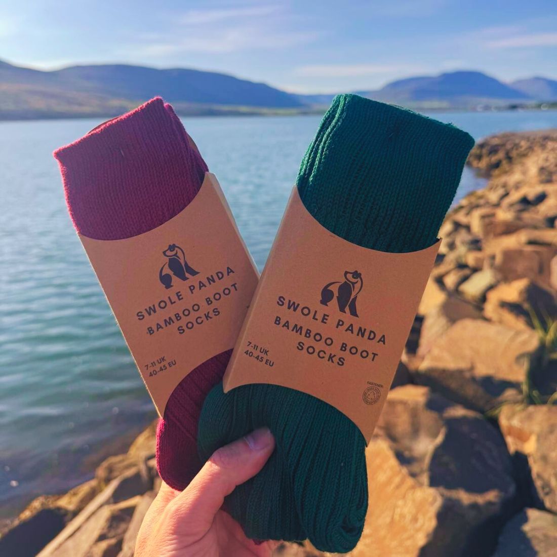 Navy Bamboo Boot Socks Socks Swole Panda