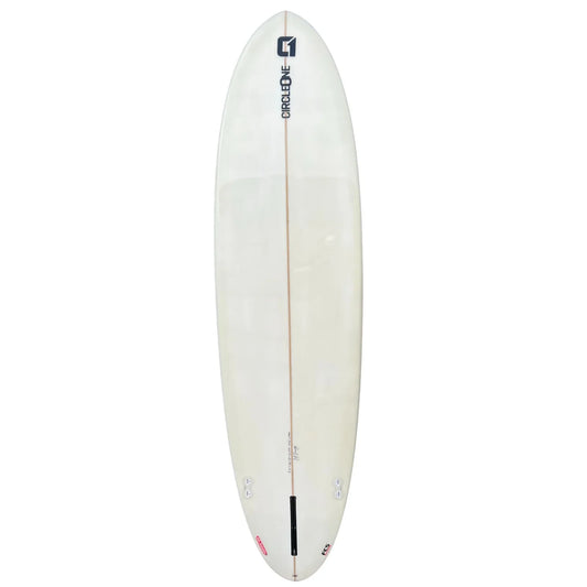 7ft 6 Southern Swells Round Tail Clear Epoxy Finish (FINS Included) Mid Length Mini Mal Circle One Surf