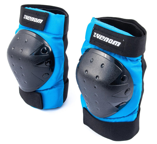 Venom Triple Knee/Elbow/Wrist Pad Set - Blue Black Pads Venom Skateboards