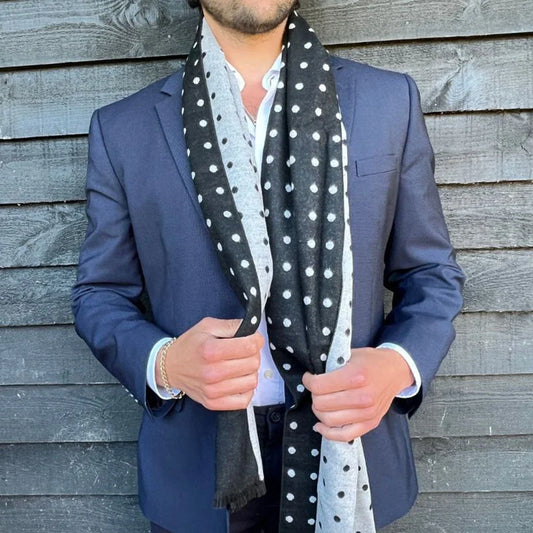 Black and White Spot Bamboo Scarf Scarves Swole Panda