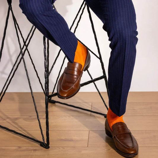 Tangerine Orange Bamboo Socks (Comfort Cuff) Socks Swole Panda