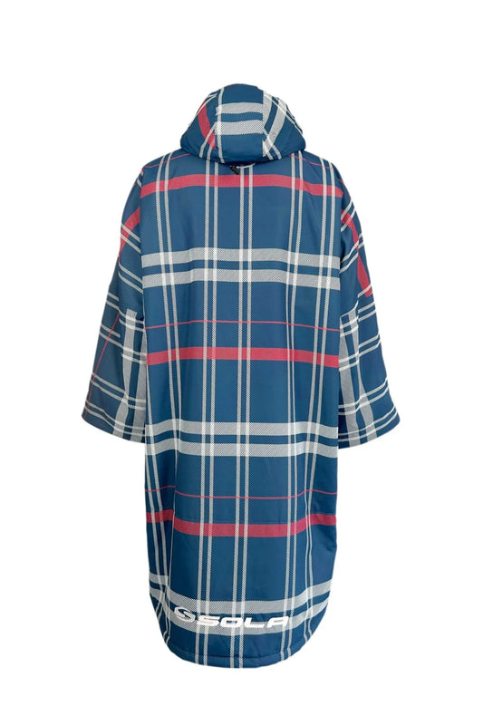 Sola Waterproof Dry Changing Robe Coat Navy Check