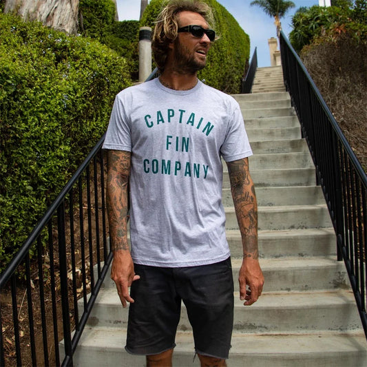 Captain Fin Co - College Tee - Heather Grey Surfing Captain Fin Co