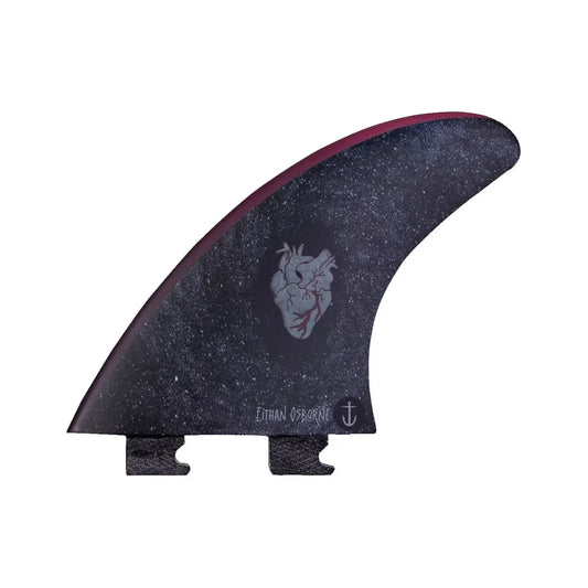 Captain Fin Co - Eithan Osbourne Heart Tri - SM/MD/LG - Black (Snap-In / FCS II) Single Fin Flying Diamonds