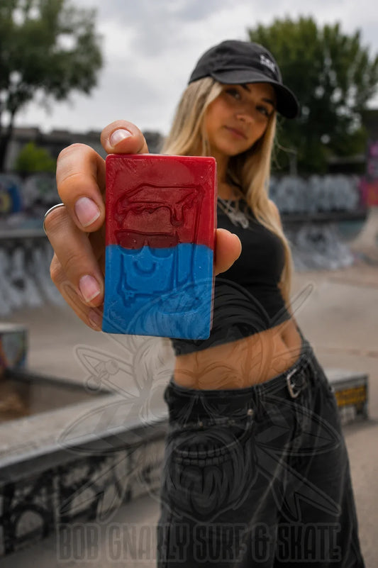 Sketti Butta Skate Wax Matrix Red Blue skateboard wax Sketti Butta