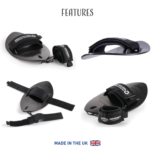 Odyssey Bodysurfing Handplane | 100% Ocean Plastic | Black | Wave Control