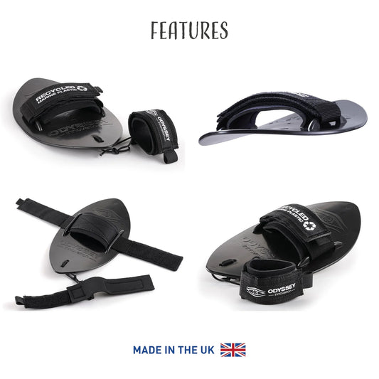 Odyssey Bodysurfing Handplane | 100% Ocean Plastic | Black | Wave Control Body Surfing Handplane Fatyak Kayaks