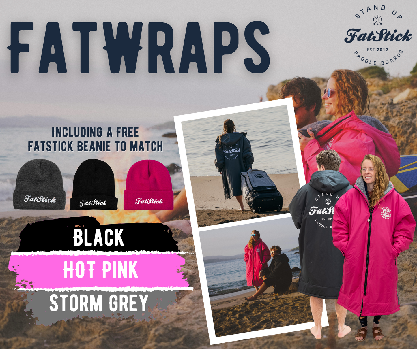 FatStick Kids Childs Changing Robe “FatWrap” With Sherpa Fleece Lining Accessories/Bags FatStick Boards