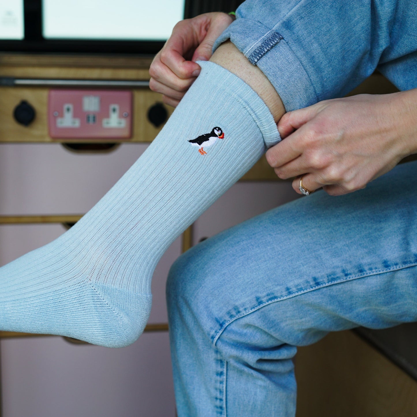 Save the Puffin Ribbed Bamboo Socks Socks Bare Kind