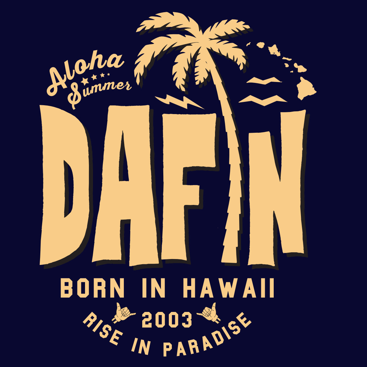 DaFin - Mahalo T-Shirt - Navy T-Shirt DaFin
