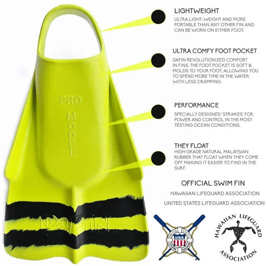 DaFin Fins - Slyde - Yellow & Black Swimming Fins DaFin