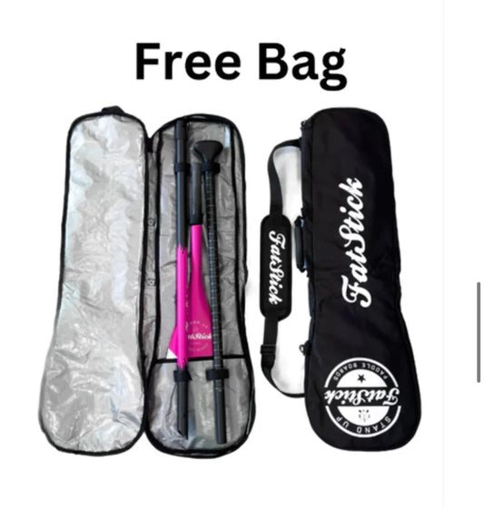 FREE BAG | 3 Piece Full Carbon Paddle Board Paddle - Blue/Pink/Black FatStick Boards