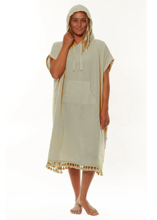 Sisstrevolution Sunny side hooded towel poncho Sisstrevolution Palma Green One size