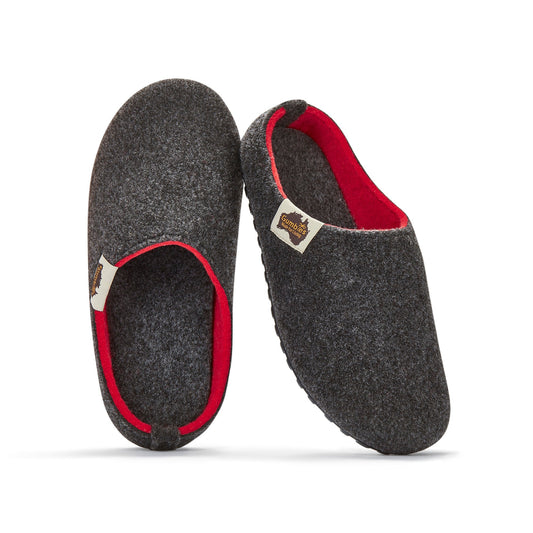 Outback - Women's - Charcoal & Red Outback Slippers Gumbies