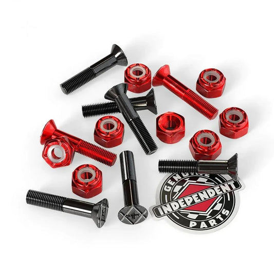 Indy Parts Precision Skateboard Phillips Bolts 1" Hardware Set Black/Red Skateboard Small Parts indy