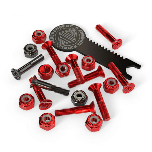 Indy Parts Precision Skateboard Phillips Bolts 1" Hardware Set with Tool Skateboard Small Parts indy Red/Black