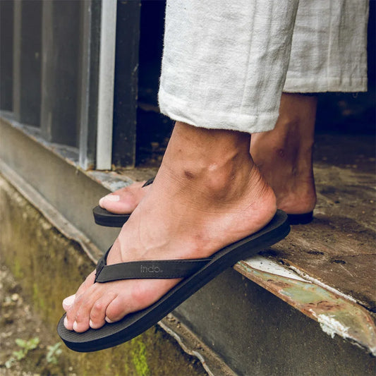 Indosole - Mens Flip Flops - ESSNTLS - Black Sandals Indosole