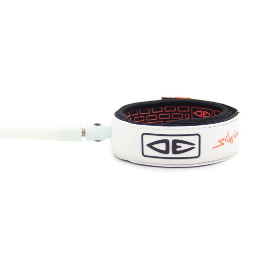 Ocean & Earth 6’0 Slim Line One-Xt Ultra Light Pro Comp Surf Leash White Surf Leash Ocean & Earth