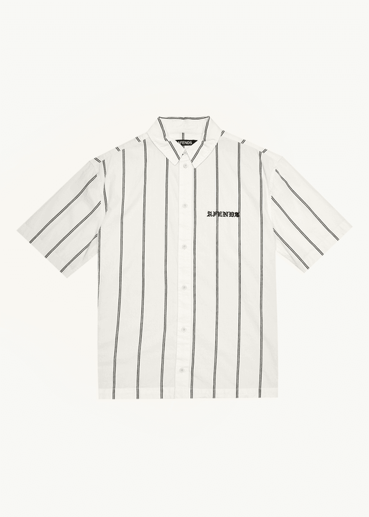 AFENDS Fineline Short Sleeve Shirt - Limestone short sleeve shirt AFENDS