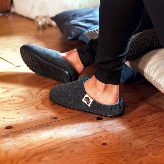 Outback - Men's - Charcoal & Turquoise Outback Slippers Gumbies