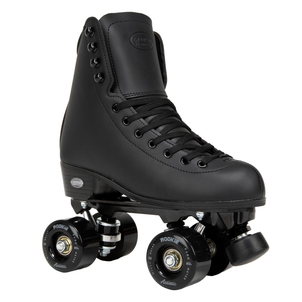 Rookie Artistic Black Quad Roller Skate Adult Kids Roller Boots Roller Skates Rookie