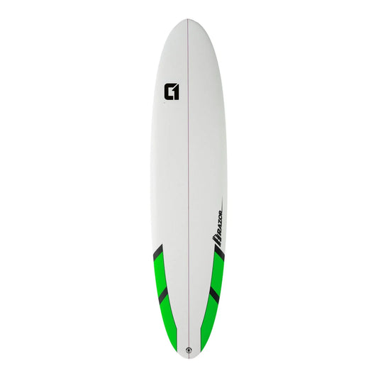 8ft Razor Round Tail Mini Mal in Matt Finish Mid Length Mini Mal Circle One Surf Green