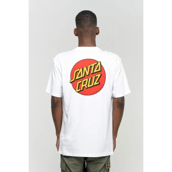 Santa Cruz Classic Dot Mens T-Shirt White T-Shirt Santa Cruz