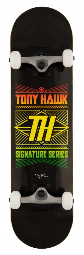 Tony Hawk SS 180 Complete Skateboard Stacked Logo Black Double Kick Tony Hawk