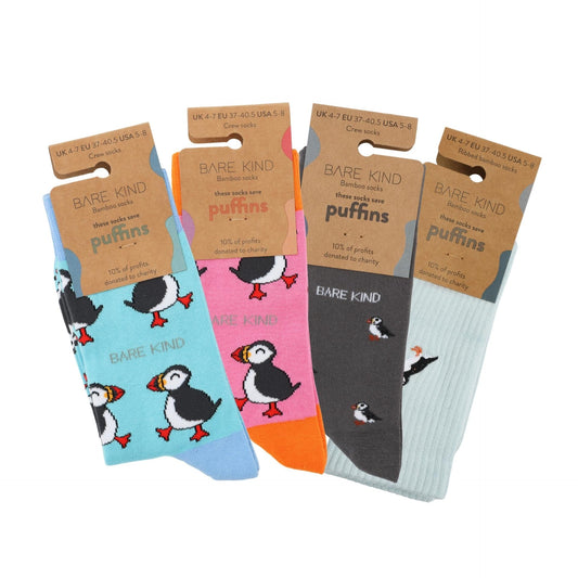 The Puffin 4 Pack Bamboo Sock Set Socks Bare Kind